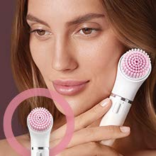 Braun Silk-épil Beauty-Set 9 Deluxe 7-in-1 Epilierer Damen / Haarentferner, Facespa Gesichtshaarentferner, Rasierer, Peeling, Reinigungskit für Gesicht und Körper, 9-985, weiß/rosa