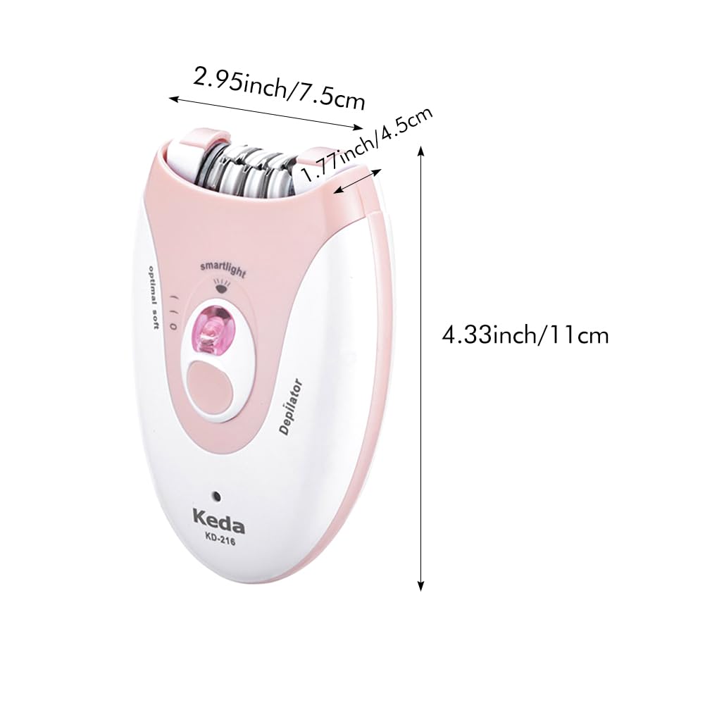Women's Epilator with a Mini Cleaning Brush, Women's Face Epilator with LED Light, Women's Shaver Electric for Women, Face, Body, Armpit, Bikini, Leg (Colour: Pink)