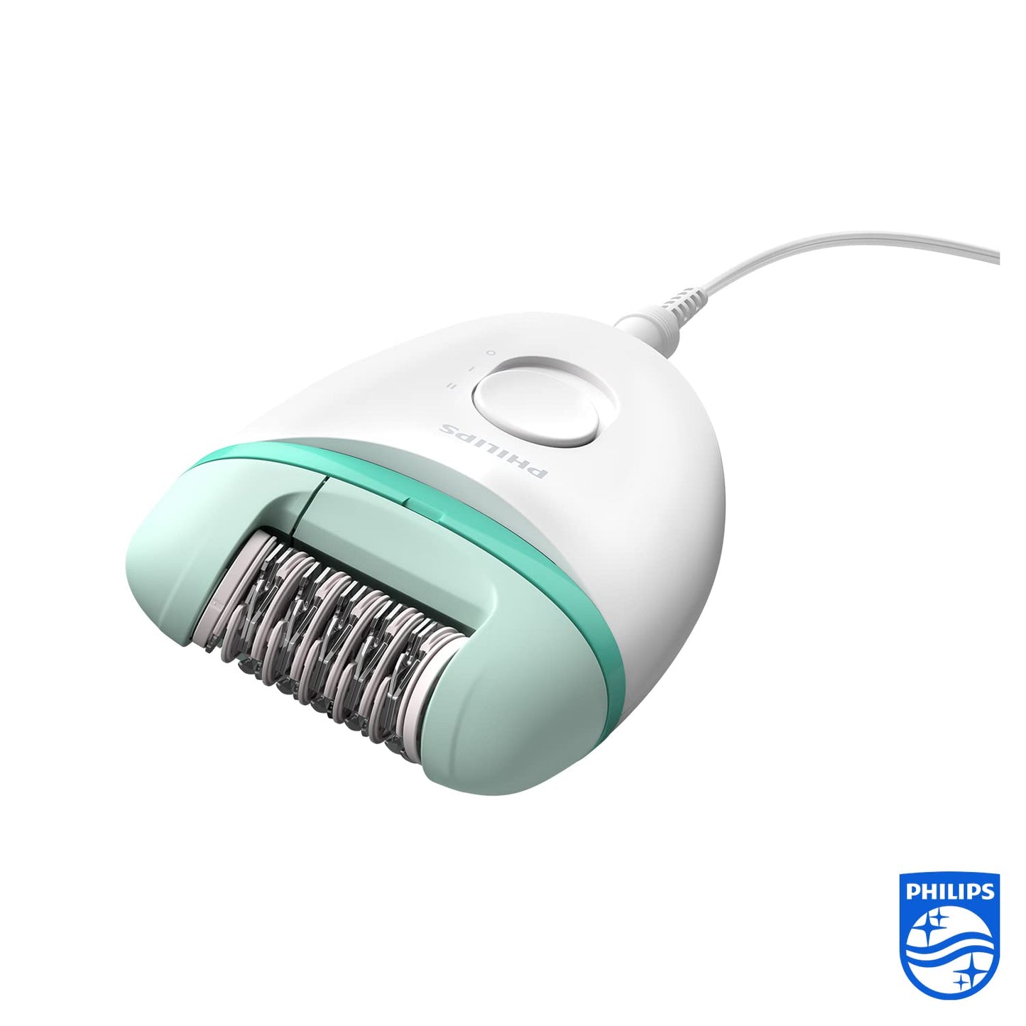 Philips Satinelle Essential BRE224/00 Compact Wired Epilator - White/Green