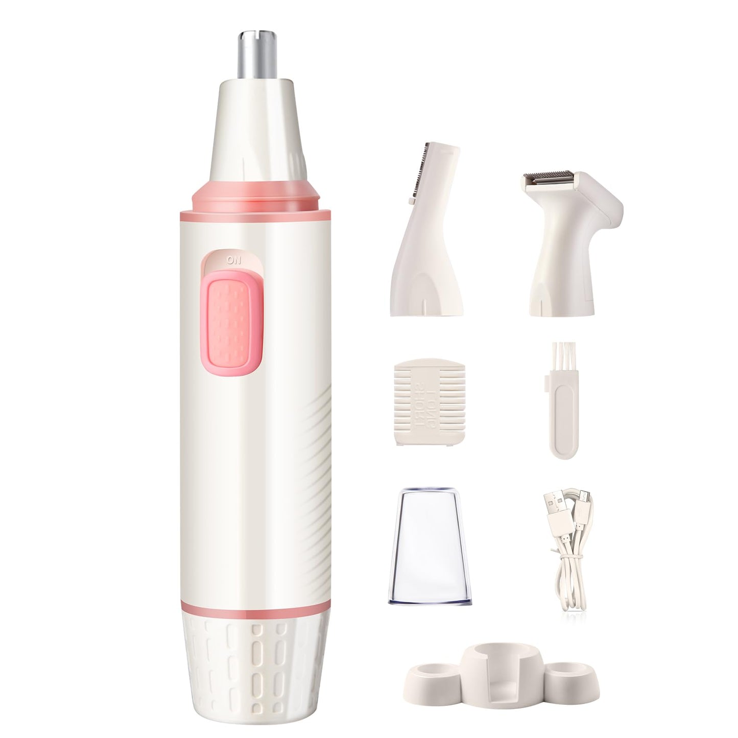 Nasenhaartrimmer, USB Wiederaufladbar Nasenhaarschneider 3 in 1 Set Ohrhaarschneider mit Doppelschneideklingen, Professioneller schmerzfreier Augenbrauen und esichtshaartrimmer für Männer und Frauen