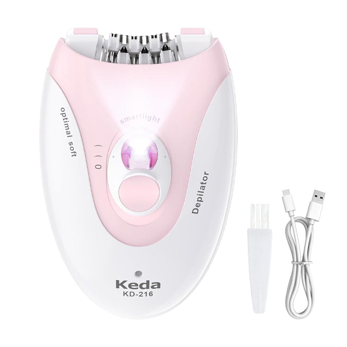 Women's Epilator with a Mini Cleaning Brush, Women's Face Epilator with LED Light, Women's Shaver Electric for Women, Face, Body, Armpit, Bikini, Leg (Colour: Pink)