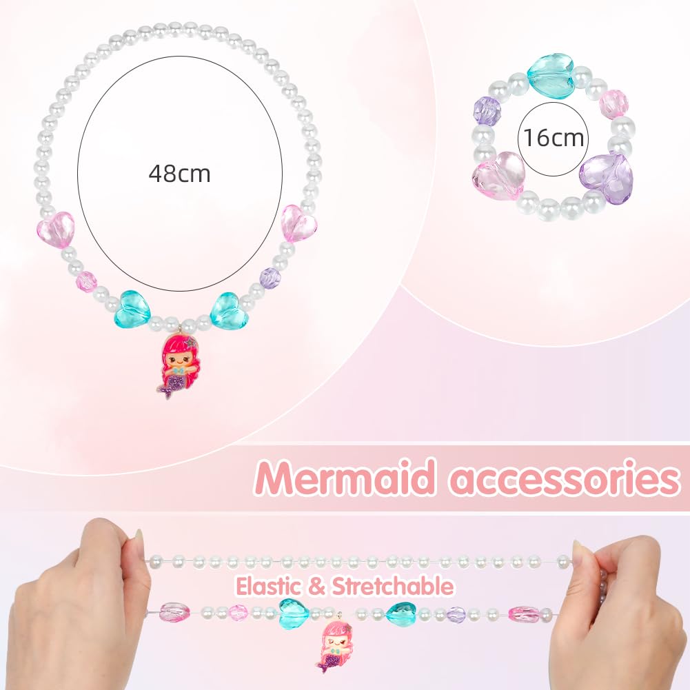 OSDUE Schmuckset Mädchen, Kinderschmuck Enthalten Halskette, Ringe, Armbänder, Ohrring, Schmuck Set Einhorn für Party Dress Up Geschenk
