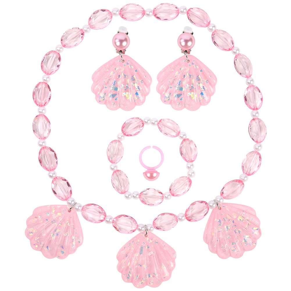 OSDUE Schmuckset Mädchen, Kinderschmuck Enthalten Halskette, Ringe, Armbänder, Ohrring, Schmuck Set Einhorn für Party Dress Up Geschenk