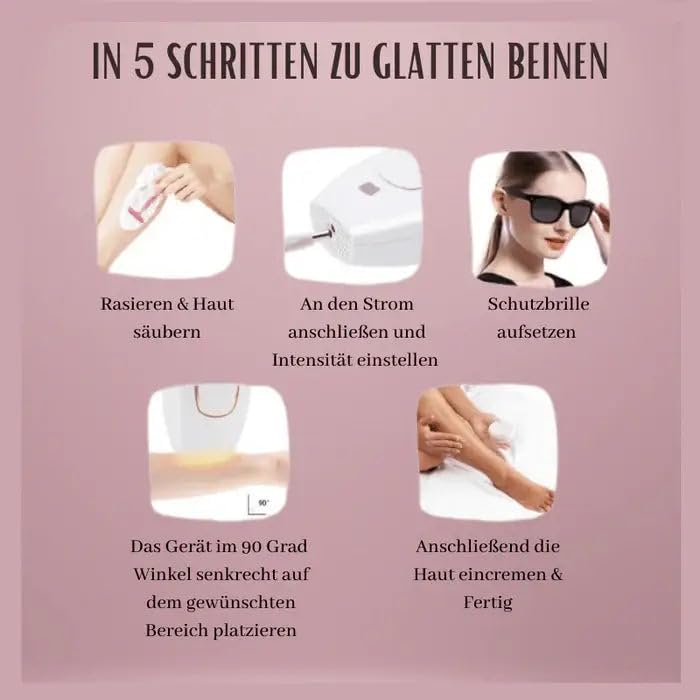 luxderm Glowora Silk3 IPL Epilierer Laser Dauerhafte Haarentfernung Laser Epilierer 5 Energiestufen 2 Modi IPL Epilierer Frauen Achseln Beine Körper