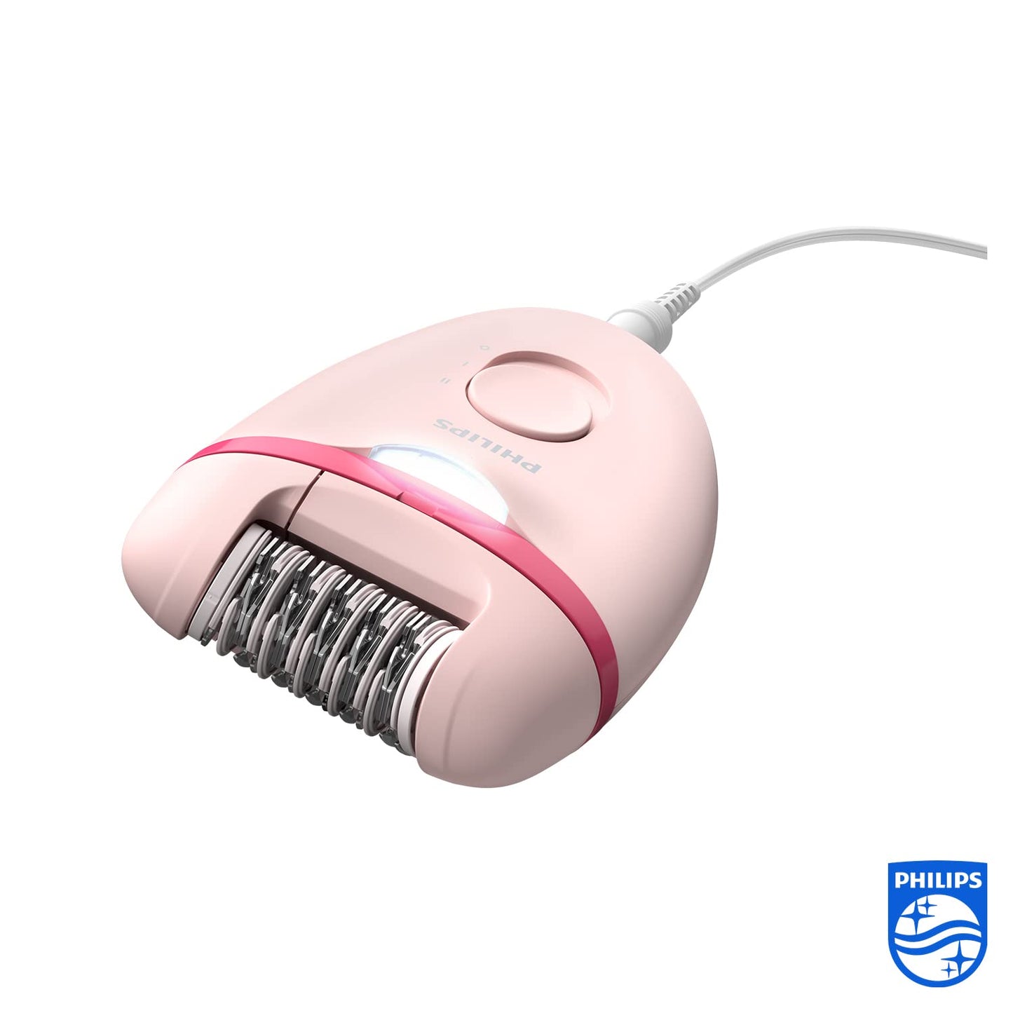 Philips Satinelle Essential BRE224/00 Compact Wired Epilator - White/Green