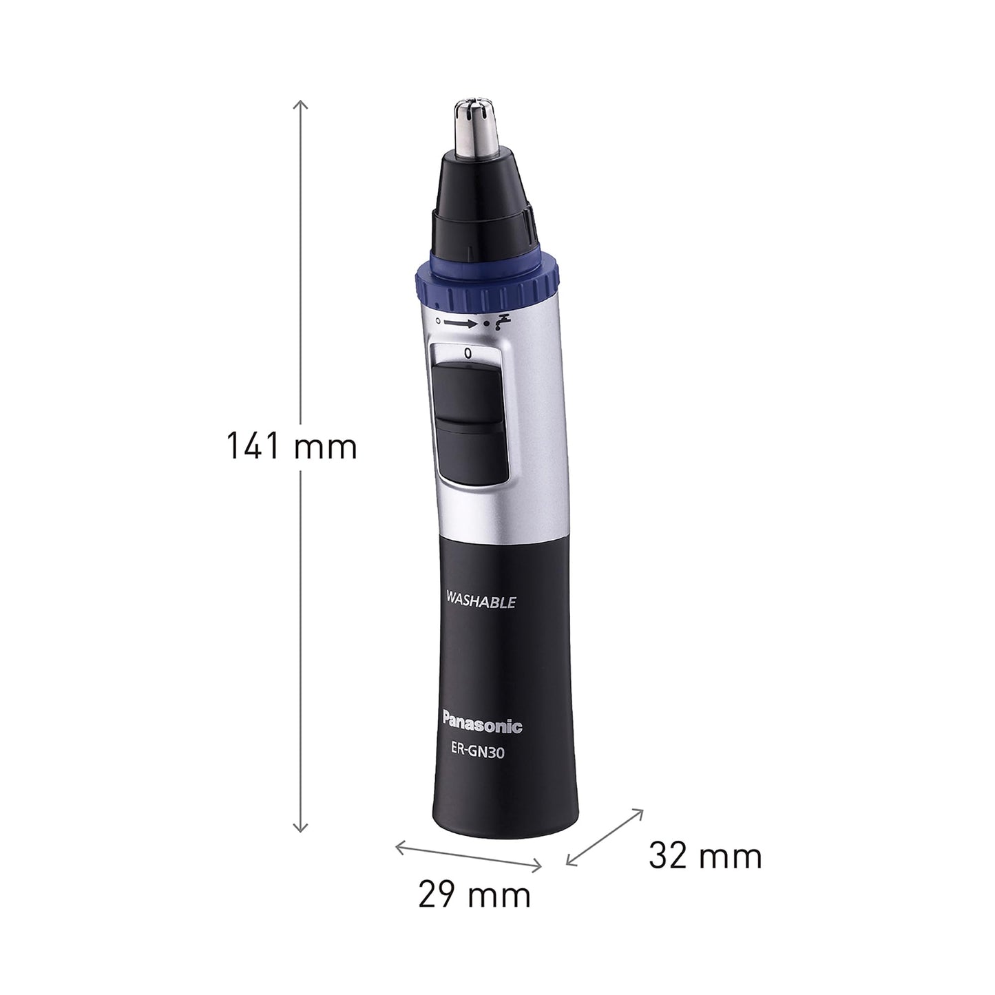 Panasonic Nasen/Ohrhaarschneider ER-GN-30K mit Batteriebetrieb | 1er Pack