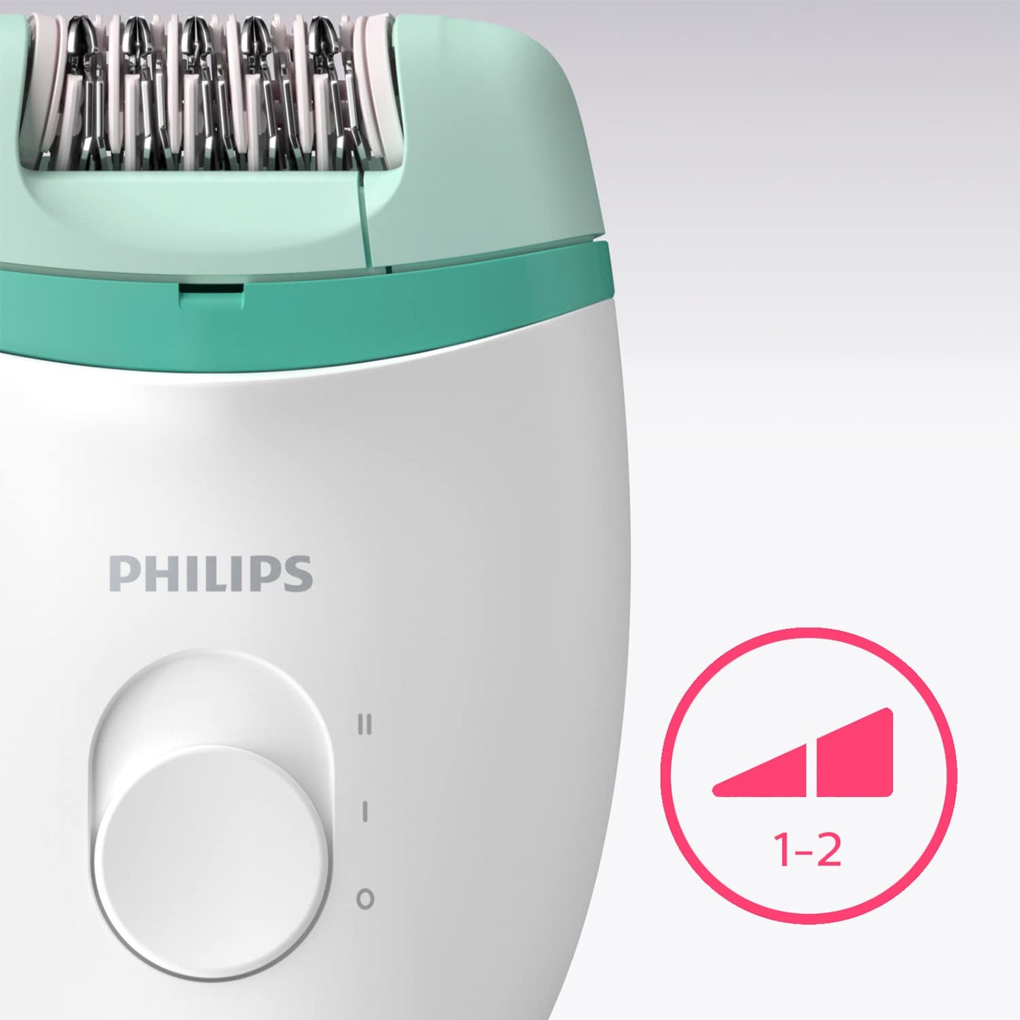 Philips Satinelle Essential BRE224/00 Compact Wired Epilator - White/Green