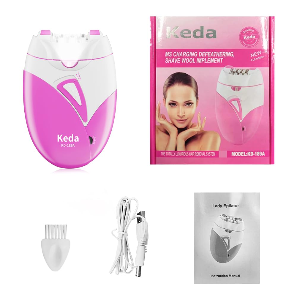 Epilierer Damen, Epilierer Haarentfernung für Frauen,Gesichts Epilierer mit 2 Geschwindigkeit,Smooth Glide Epilierer,Glamorous Skin Epilierer für Gesicht,Lady Shaver Remover für Bikinizone,Achseln,Arm