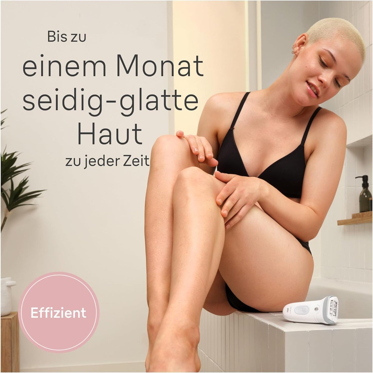 Braun Silk-épil 7 7-210 Women's Epilator / Hair Remover for Long-Lasting Hair Removal with Bikini Trimmer (Hair Trimmer Intimate Area), White/Flamingo Pink