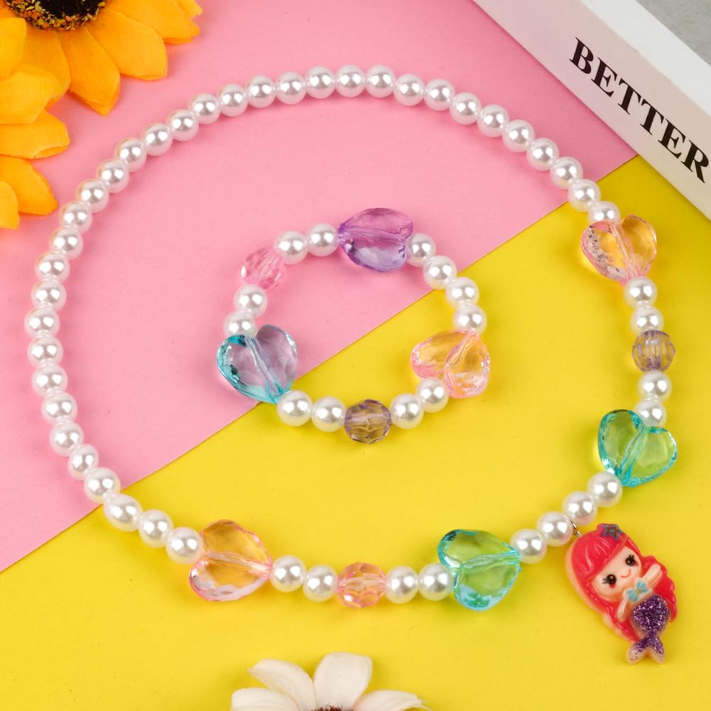 OSDUE Schmuckset Mädchen, Kinderschmuck Enthalten Halskette, Ringe, Armbänder, Ohrring, Schmuck Set Einhorn für Party Dress Up Geschenk