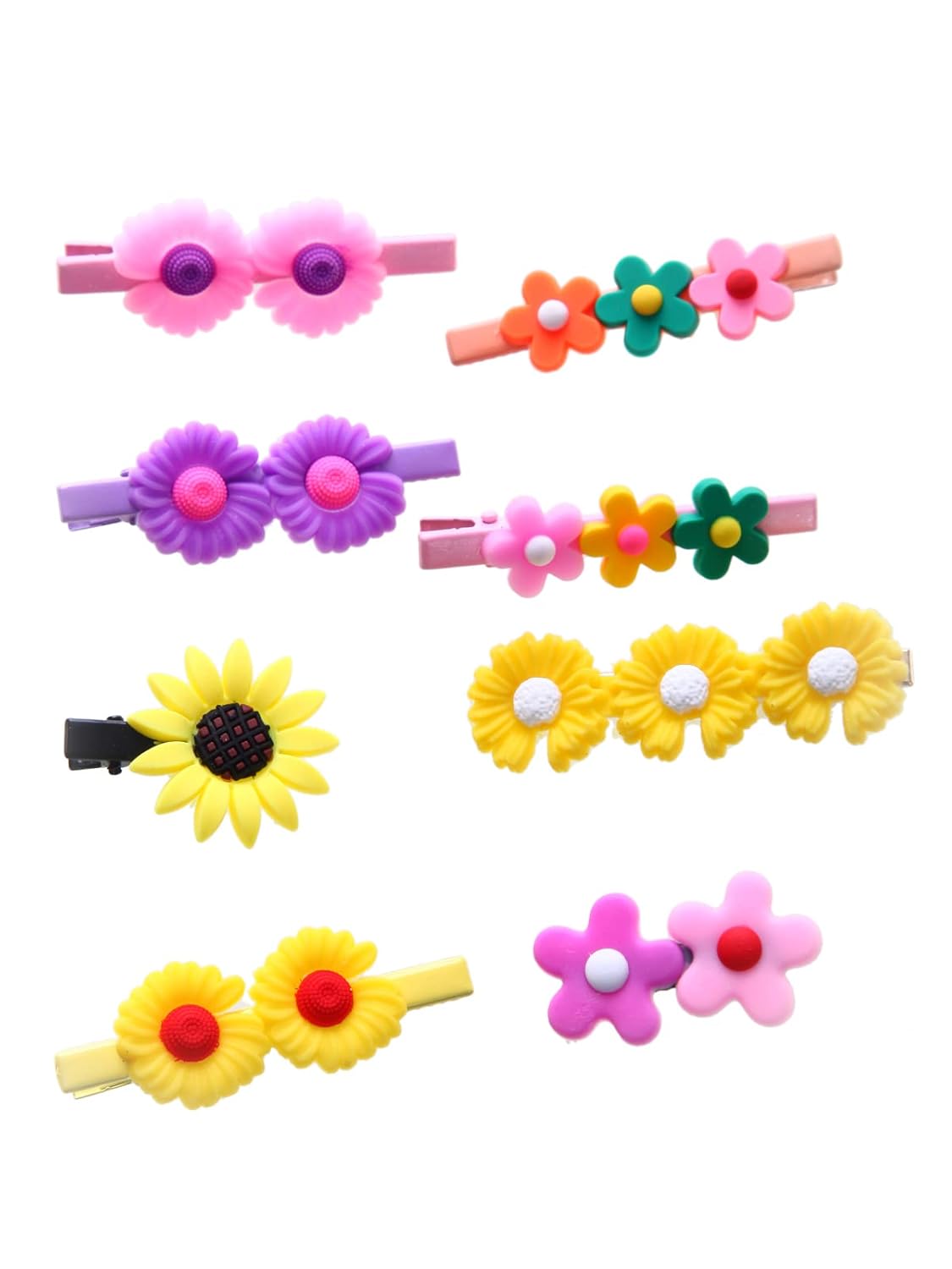 56 Pieces Cute Hair Clips Fashion Hair Accessories for Girls Flowers Fruits Colorful Rainbow Candy Dessert Cute Animal Hair Clips Set Non-Slip Metal Snaps
