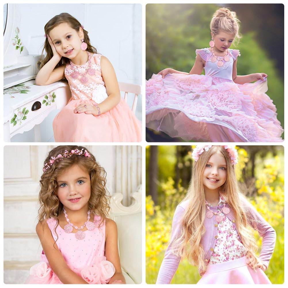 OSDUE Schmuckset Mädchen, Kinderschmuck Enthalten Halskette, Ringe, Armbänder, Ohrring, Schmuck Set Einhorn für Party Dress Up Geschenk