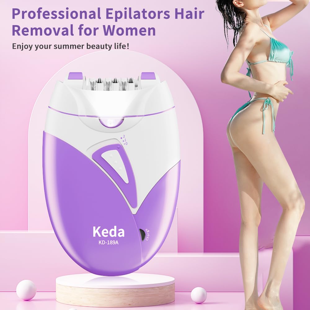 Epilierer Damen, Epilierer Haarentfernung für Frauen,Gesichts Epilierer mit 2 Geschwindigkeit,Smooth Glide Epilierer,Glamorous Skin Epilierer für Gesicht,Lady Shaver Remover für Bikinizone,Achseln,Arm