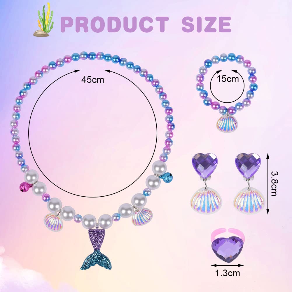 OSDUE Schmuckset Mädchen, Kinderschmuck Enthalten Halskette, Ringe, Armbänder, Ohrring, Schmuck Set Einhorn für Party Dress Up Geschenk