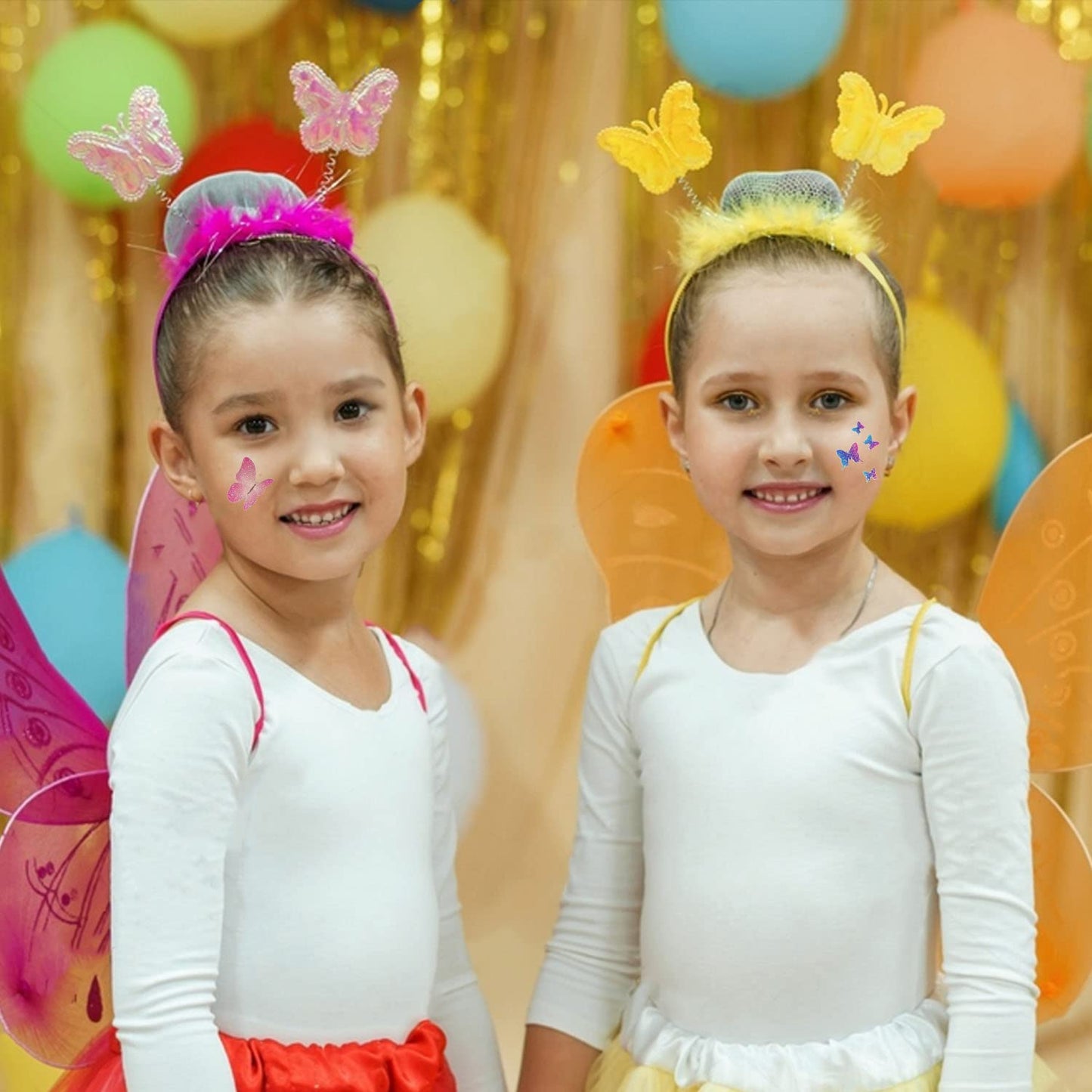 Leesgel Schmetterlings Tattoos für Kinder, 130 Stück Glitzer Tattoo Set für Einschulung Geschenke Mädchen ab 5 6 7 8 9 Jahre, Glitter Girls Mitgebsel Kindergeburtstag Schultüte Füllung