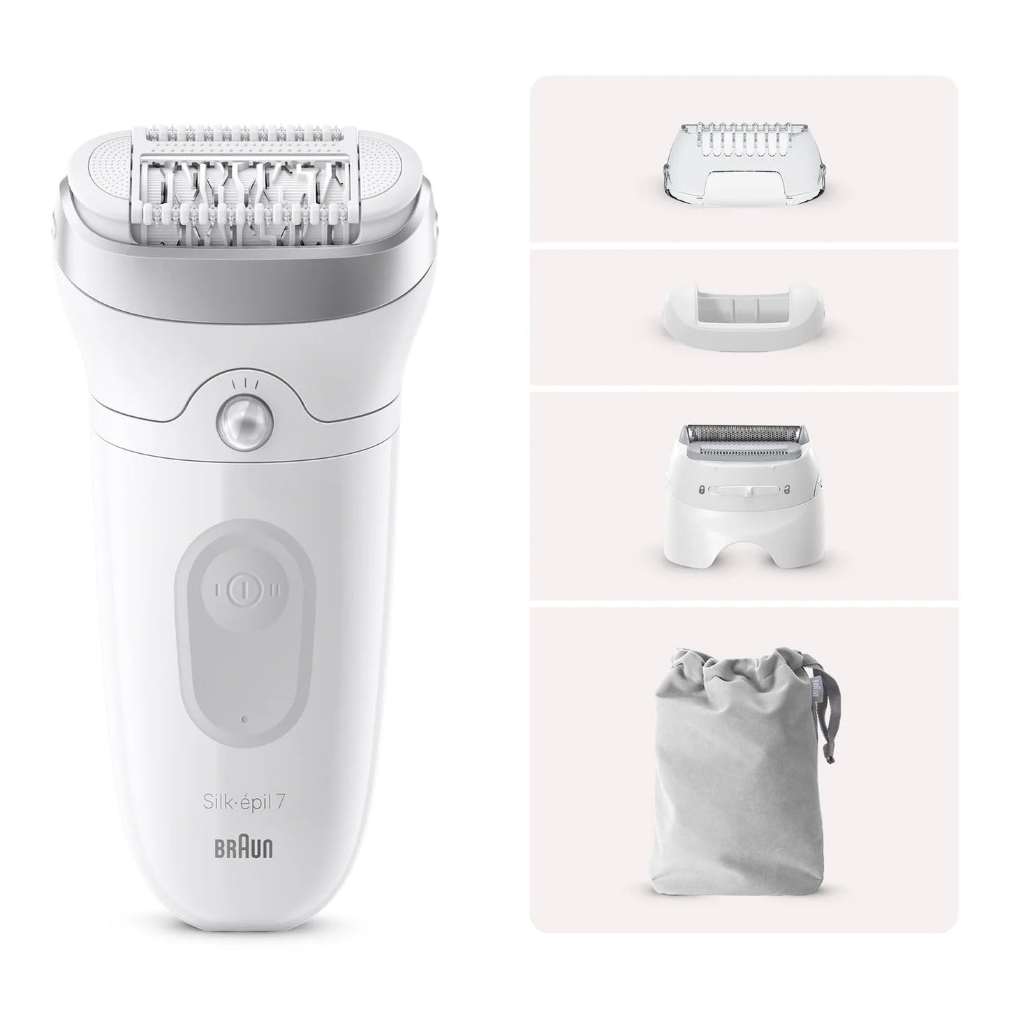 Braun Silk-épil SE7-041 Wet & Dry Depiladora Eléctrica 3 cabezales Gris