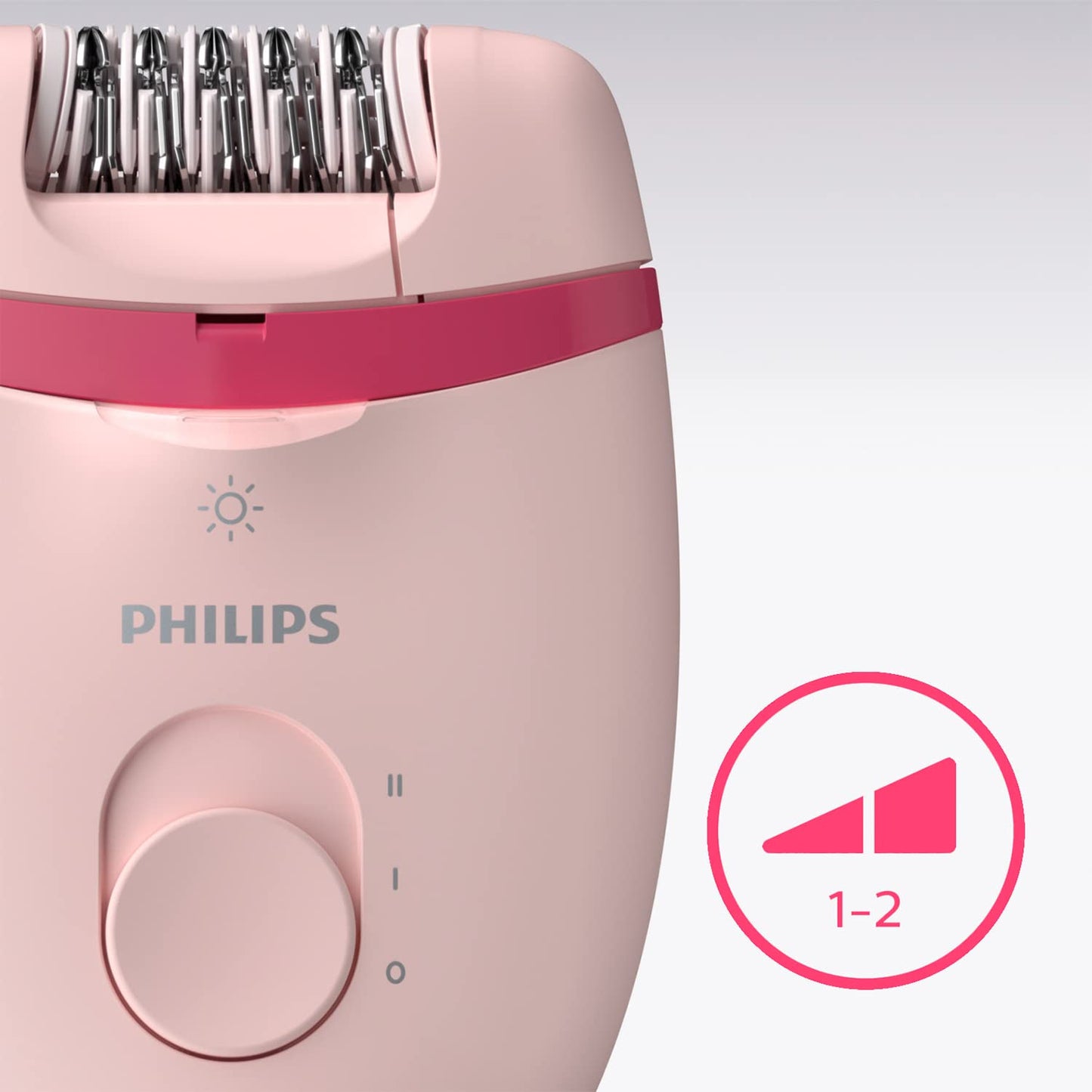 Philips Satinelle Essential BRE224/00 Compact Wired Epilator - White/Green