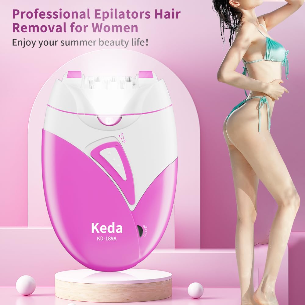 Epilierer Damen, Epilierer Haarentfernung für Frauen,Gesichts Epilierer mit 2 Geschwindigkeit,Smooth Glide Epilierer,Glamorous Skin Epilierer für Gesicht,Lady Shaver Remover für Bikinizone,Achseln,Arm