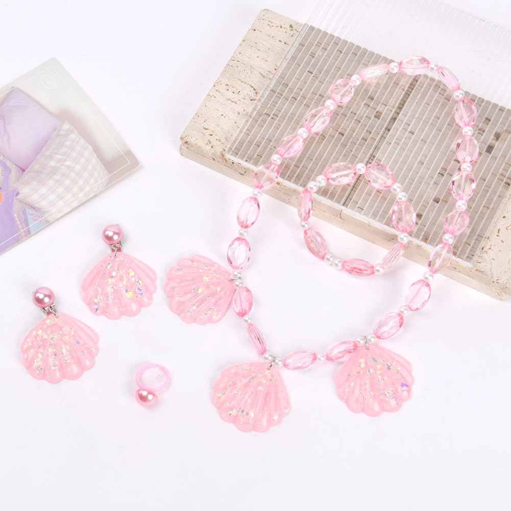 OSDUE Schmuckset Mädchen, Kinderschmuck Enthalten Halskette, Ringe, Armbänder, Ohrring, Schmuck Set Einhorn für Party Dress Up Geschenk