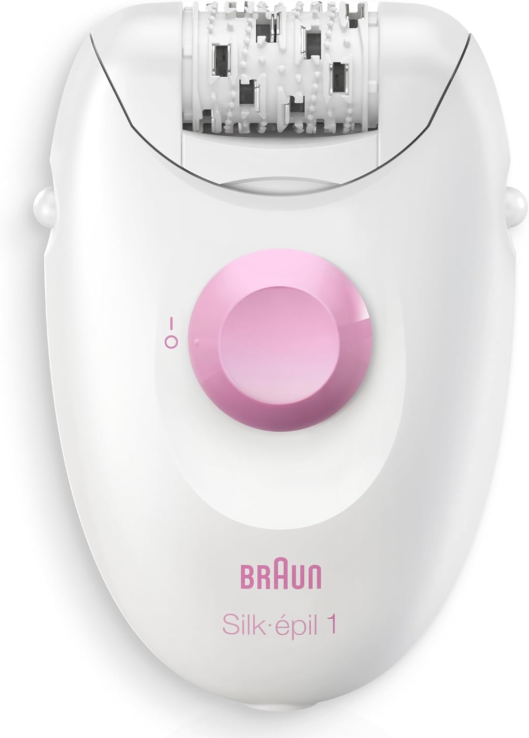 Braun Silk•épil 1 1-010 Epilator with Cable for Hair Removal, for Weeks, Soft Skin, White/Pink