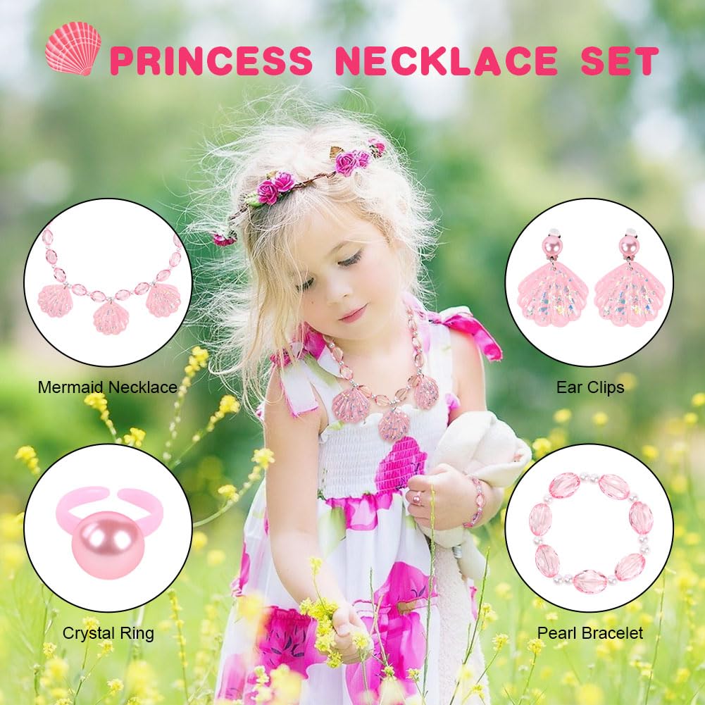 OSDUE Schmuckset Mädchen, Kinderschmuck Enthalten Halskette, Ringe, Armbänder, Ohrring, Schmuck Set Einhorn für Party Dress Up Geschenk