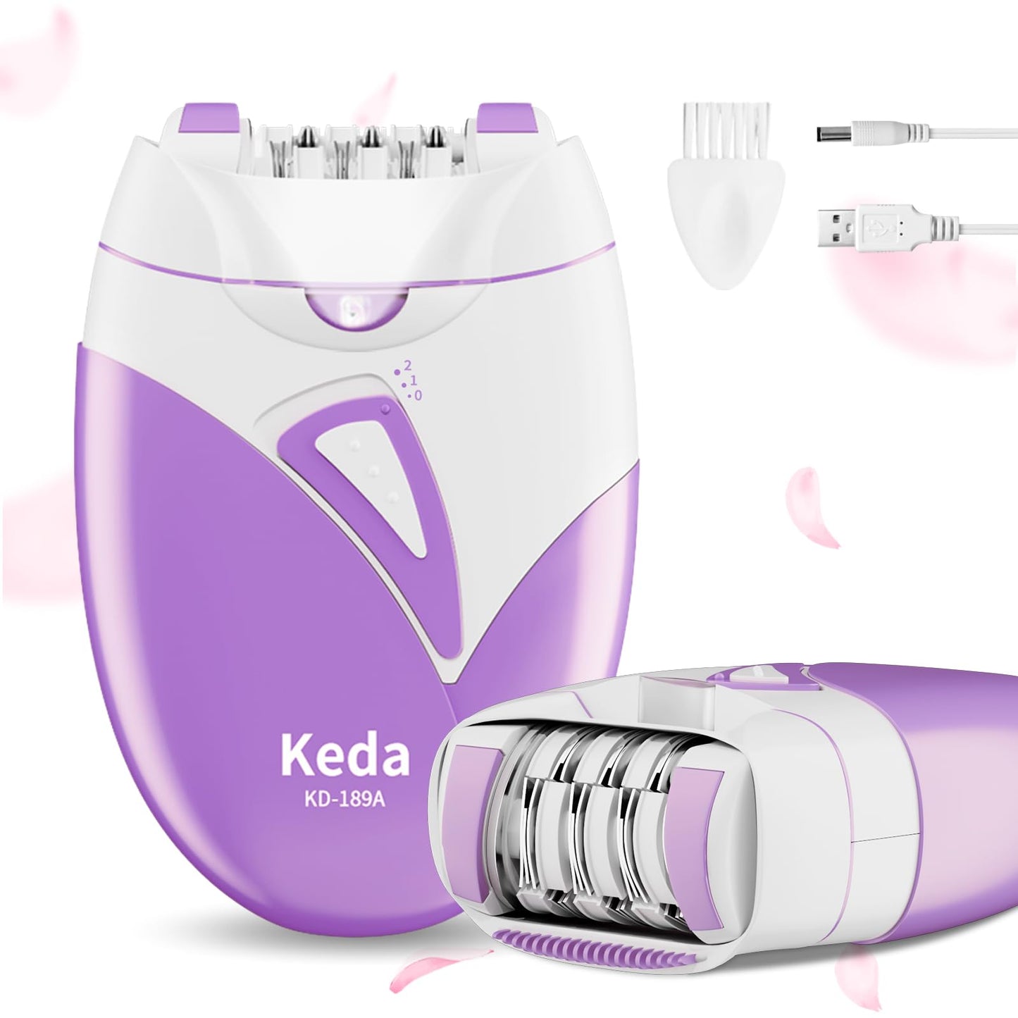 Epilierer Damen, Epilierer Haarentfernung für Frauen,Gesichts Epilierer mit 2 Geschwindigkeit,Smooth Glide Epilierer,Glamorous Skin Epilierer für Gesicht,Lady Shaver Remover für Bikinizone,Achseln,Arm