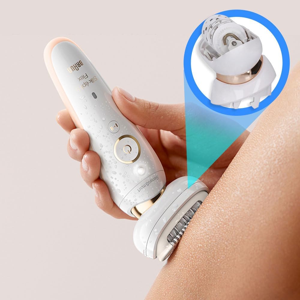 Anakel Home Ersatzkopf 81719648 kompatibel mit Braun Silkepil 9 Flex Epilierer, flexibler Kopf, Micro-Grip-Technologie mit 40 Pinzetten