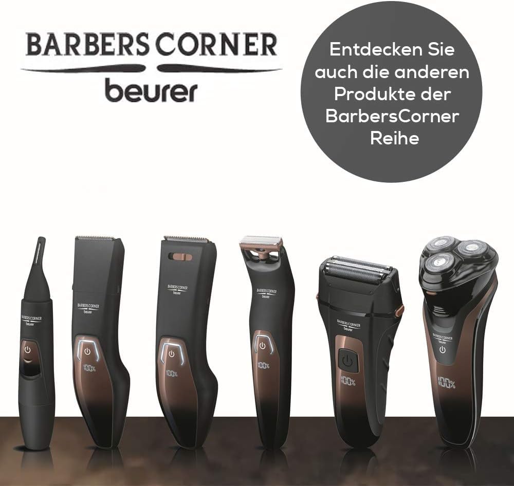 Beurer HR 2000 Präzisionstrimmer zur Korrektur und zum Trimmen von Augenbrauen, Nasen- und Ohrhaaren, inkl. Kammaufsatz und abnehmbarem Schneidaufsatz