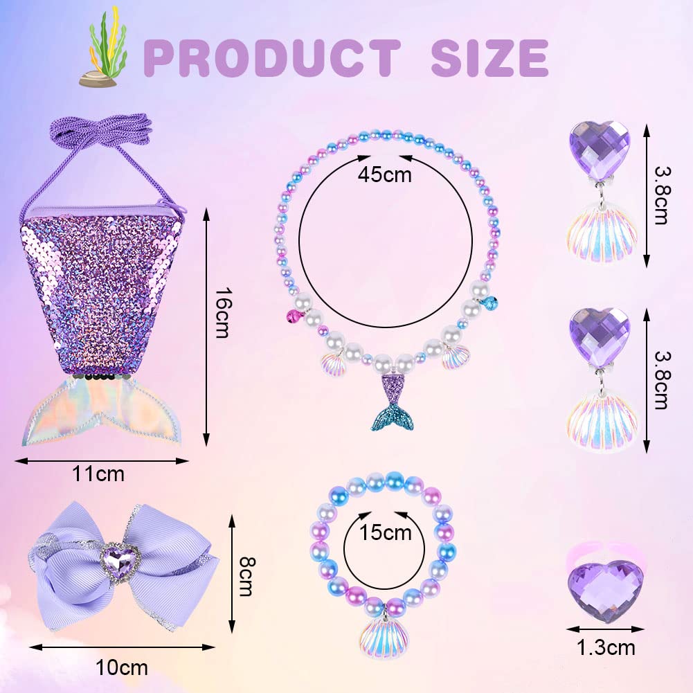 OSDUE Schmuckset Mädchen, Kinderschmuck Enthalten Halskette, Ringe, Armbänder, Ohrring, Schmuck Set Einhorn für Party Dress Up Geschenk