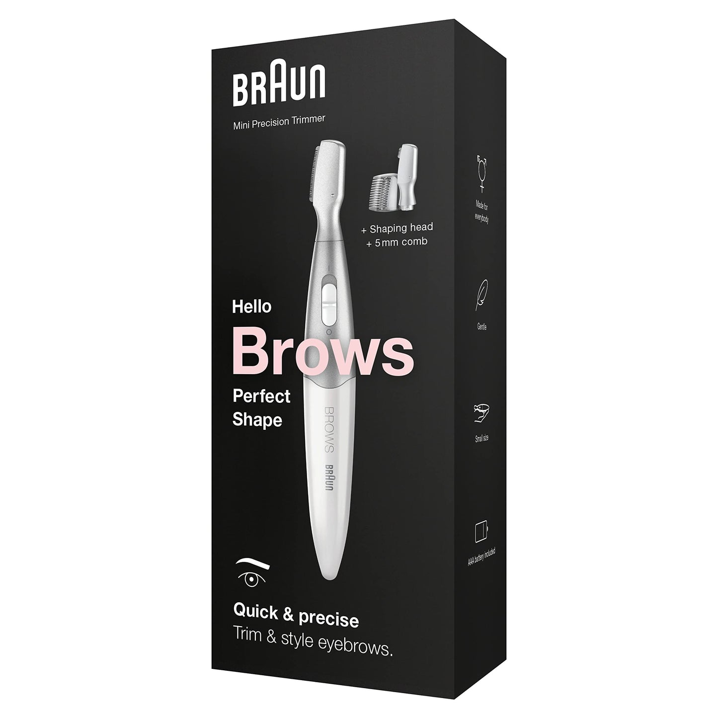Braun Face Mini-Haarentferner, elektrischer Gesichtshaarentferner für Damen, kleiner Rasierer für schnelle und sanfte Rasur, Oberlippe, Kinn und Wangen, für unterwegs, mit Smartlight, FS1000, weiß