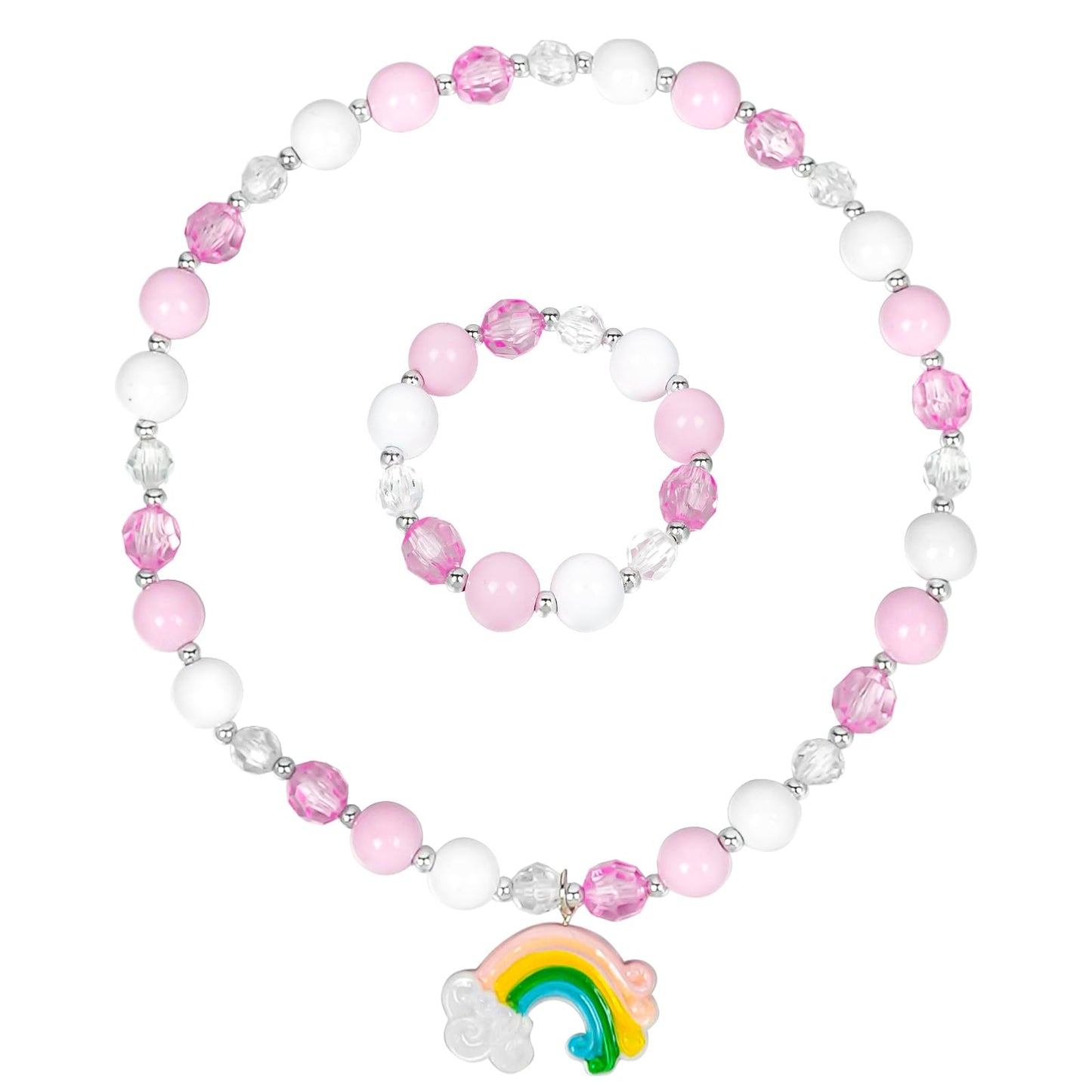 OSDUE Schmuckset Mädchen, Kinderschmuck Enthalten Halskette, Ringe, Armbänder, Ohrring, Schmuck Set Einhorn für Party Dress Up Geschenk