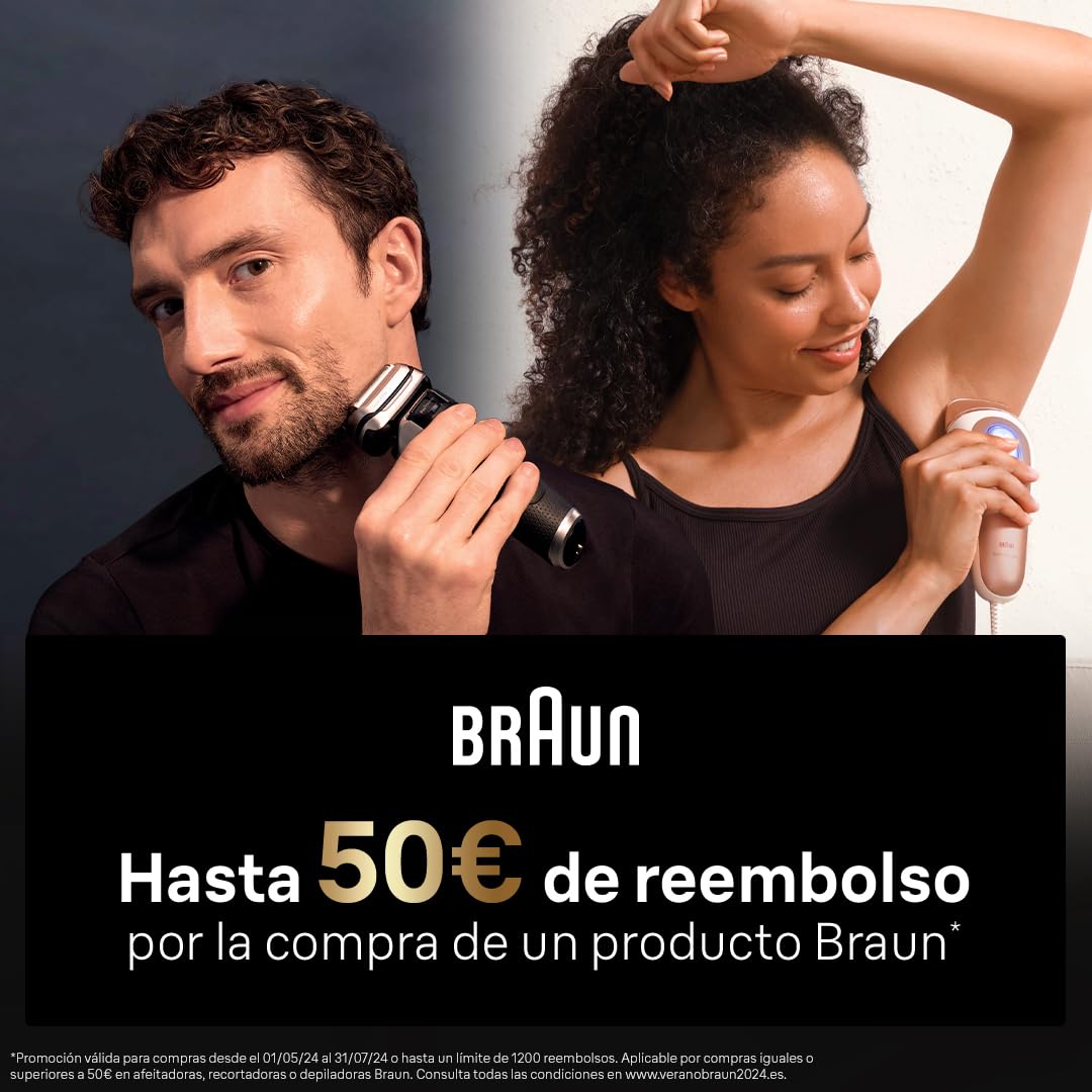 Braun Silk-épil 5, Epilierer Damen / Haarentferner für langanhaltende Haarentfernung, Ladyshaver,Trimmeraufsatz, Peelingaufsätz, Made in Germany, 5-060, Weiß/Flamingorosa