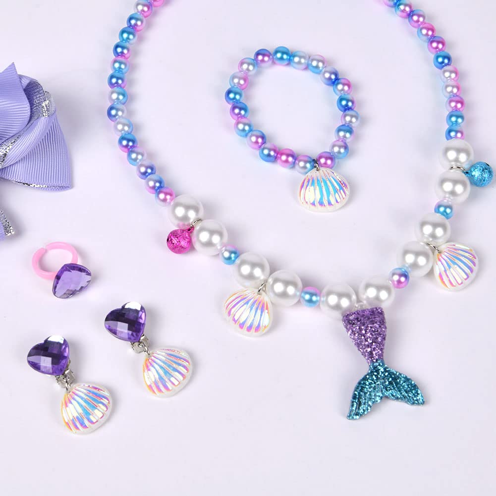 OSDUE Schmuckset Mädchen, Kinderschmuck Enthalten Halskette, Ringe, Armbänder, Ohrring, Schmuck Set Einhorn für Party Dress Up Geschenk