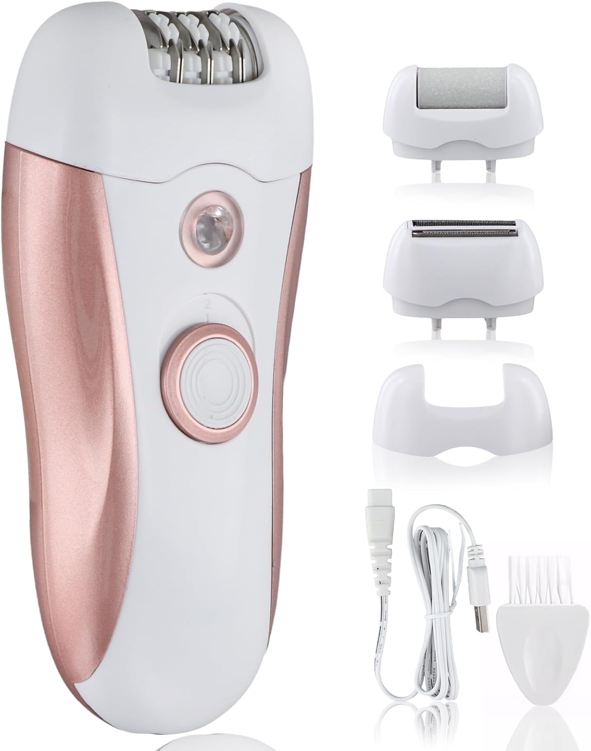 Mapille Epilierer Damen 3-in-1, Kabelloser Elektrischer Haarentferner mit LED-Licht, Nass & Trocken, 2 Geschwindigkeiten, Epeliergerät Körper für Gesicht, Beine, Achseln & Bikini, USB Wiederaufladbar
