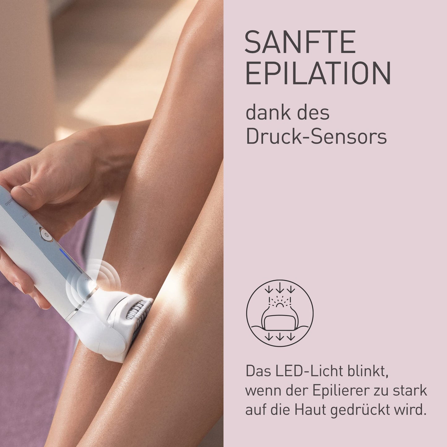 Panasonic ES-EY90-A503 Nass/Trockenepilierer, Dual Disc mit 60 Pinzetten, 90° schwenkbarer Kopf, 3 Geschwindigkeiten & LED-Licht, 30 Min. Betrieb, kabellos, Haarentferner, Scher- und Fußpflegekopf.