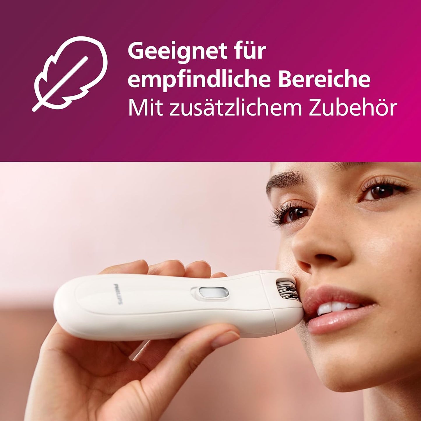 Philips Epilierer Series 4000, kompakter kabelgebundener Epilierer, mit 2 Geschwindigkeitsstufen, Opti-Light und abwaschbarem Kopf, mit Mini-Epilierer und Pinzette, Modell BRP531/00