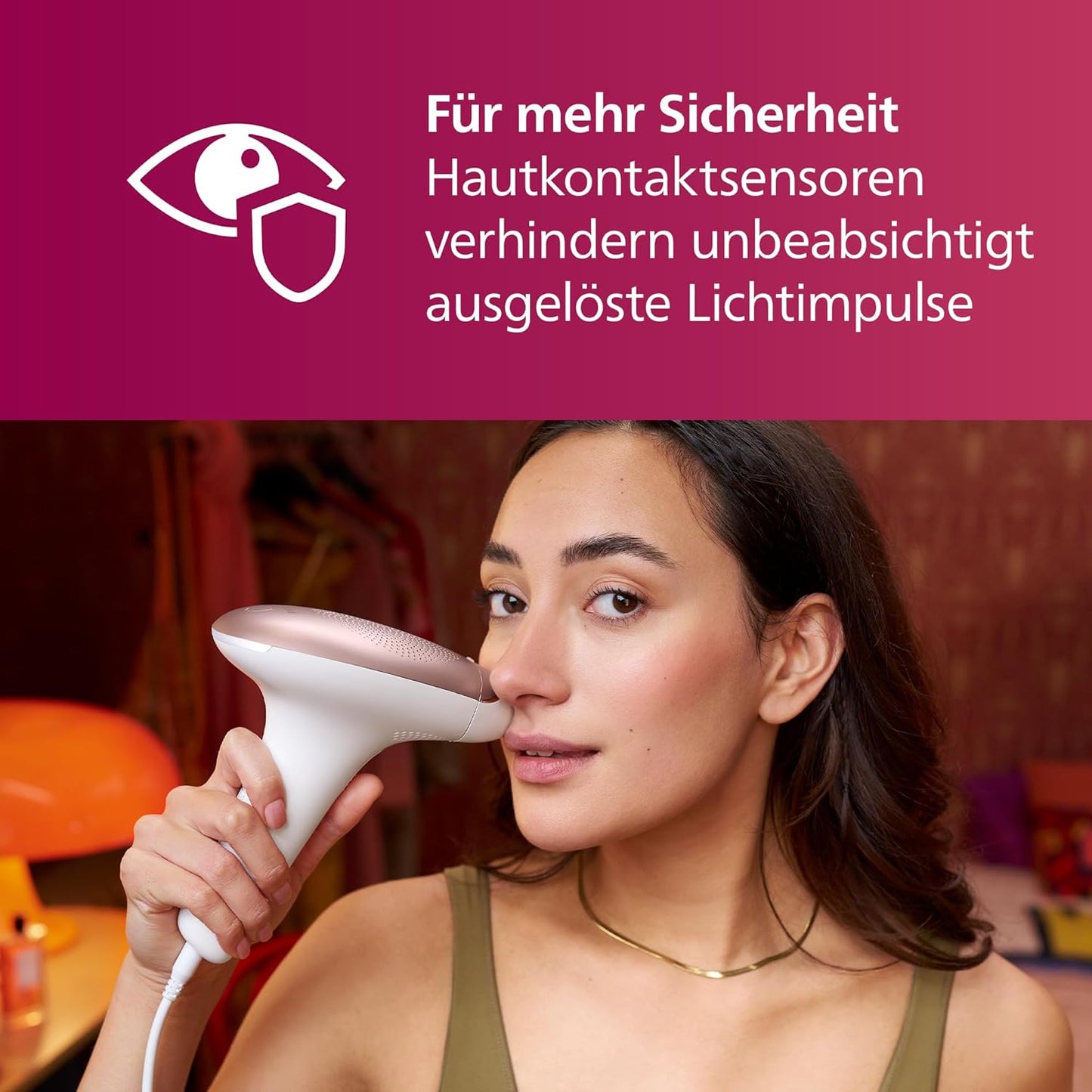 Philips Lumea IPL 7000 Series Haarentfernungsgerät – Alternative zur Laserhaarentfernung – 2 Aufsätze für Körper & Gesicht, inkl. Korrekturtrimmer (BRI921/00)