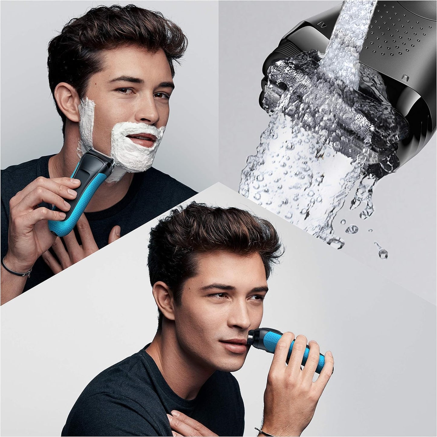 Braun Series 3 ProSkin Elektrorasierer mit Präzisionstrimmer, Rasierer Herren Elektrisch, elektrischer Rasierer, Wet&Dry, rasierapparat, trockenrasierer, Made in Germany, 3040s, schwarz/blau
