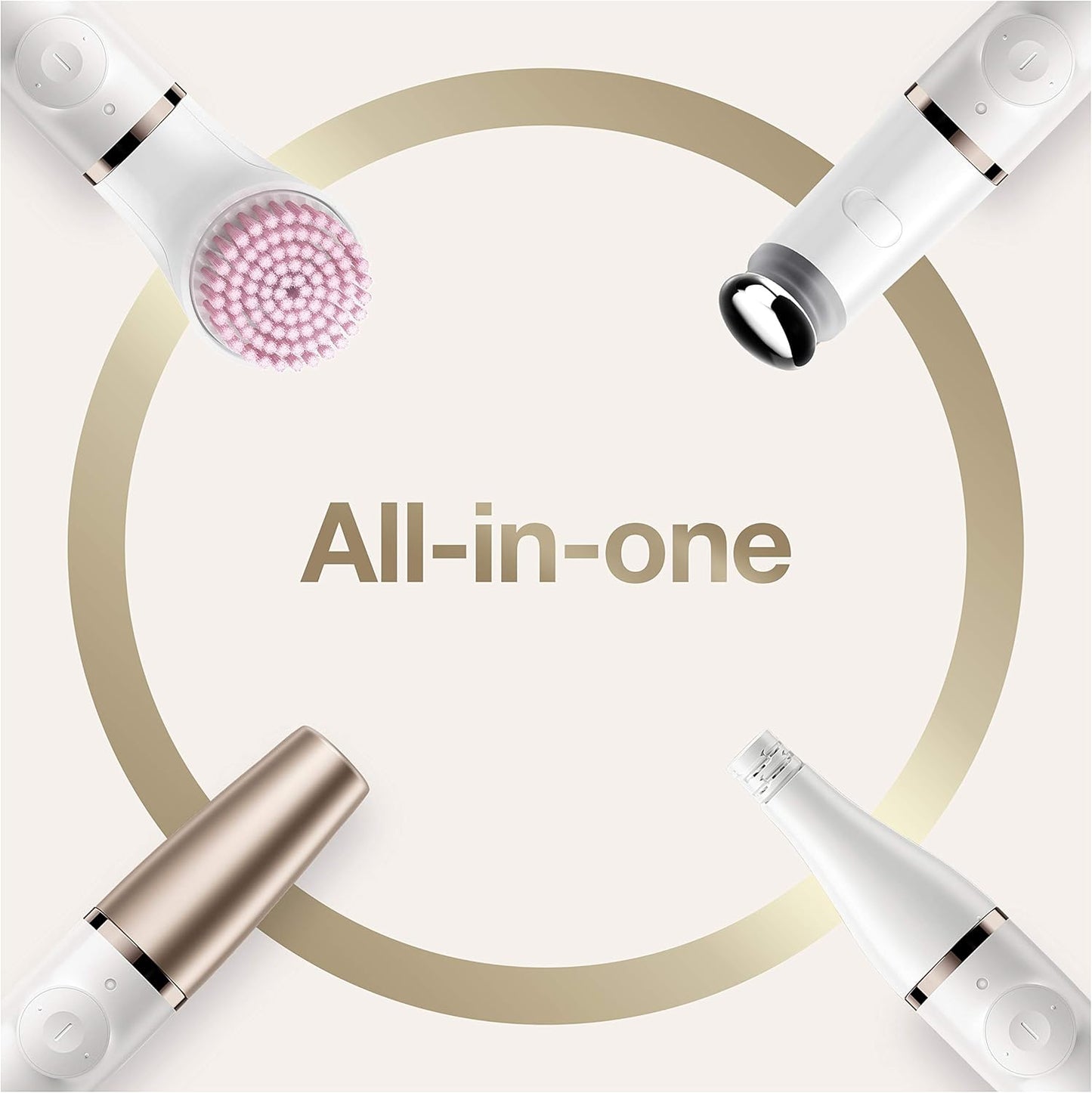 Braun FaceSpa Pro SE912, 10 Mikropinzetten, Aufsatz zur Hautstraffung und Gesichtsreinigungsbürste, epilierer damen gesicht, wiederaufladbar, 90 Minuten kabellose Anwendung, Wet&Dry, Weiß/Bronze