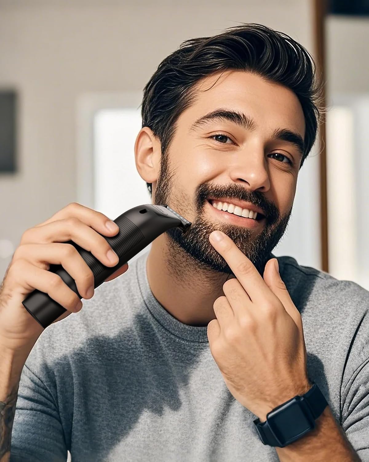 Intimate Shaver Men's Electric Waterproof Body Shaver Men with LED Light, Intimate Area Body Hair Trimmer, Full Body Groomer Beard Hair Remover for Men, USB, IPX7