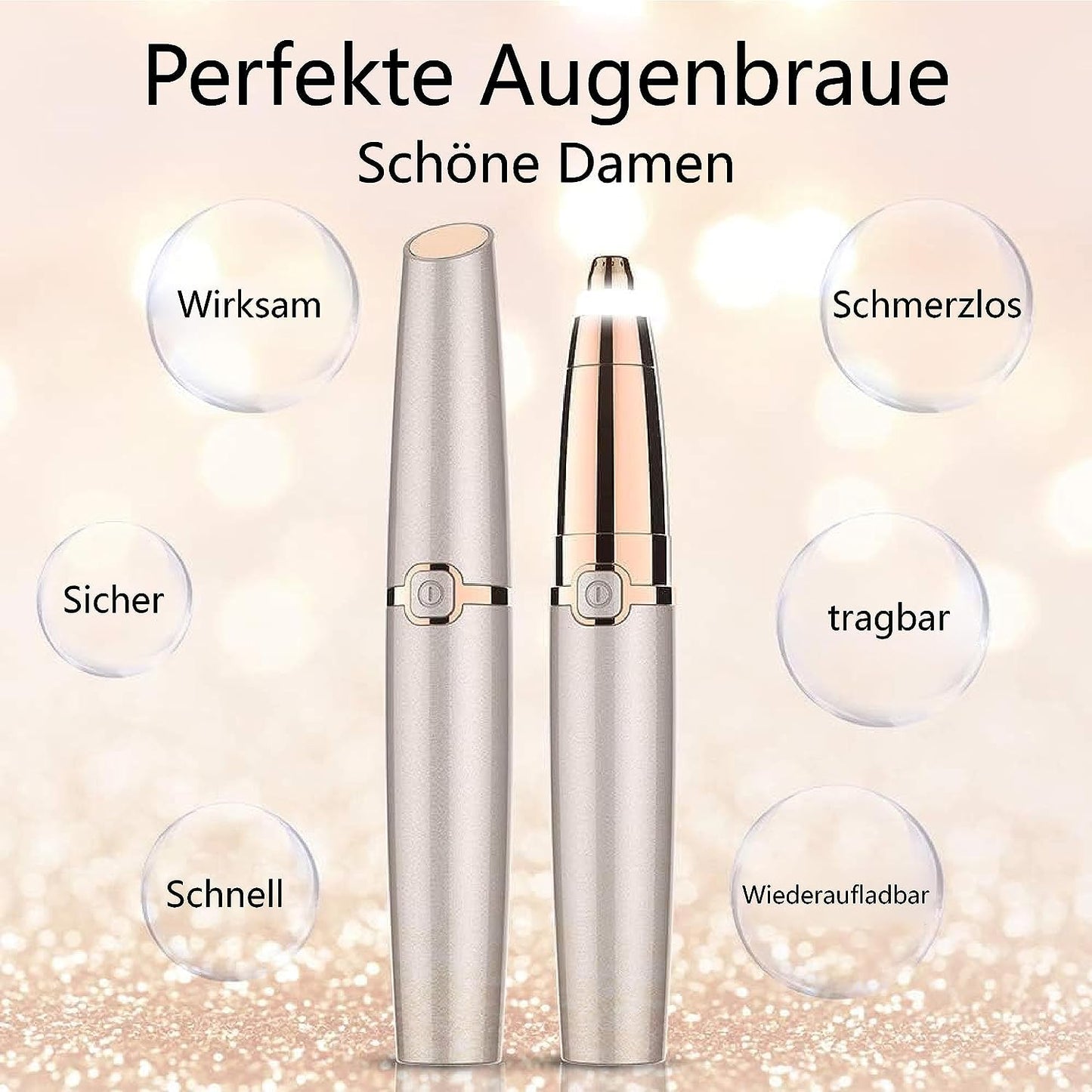 Augenbrauen Trimmer Damen Elektrisch Augenbrauenrasierer: epilierer Augenbrauen für Frauen Schmerzlos und Präzisions Eyebrow Trimmer for Woman