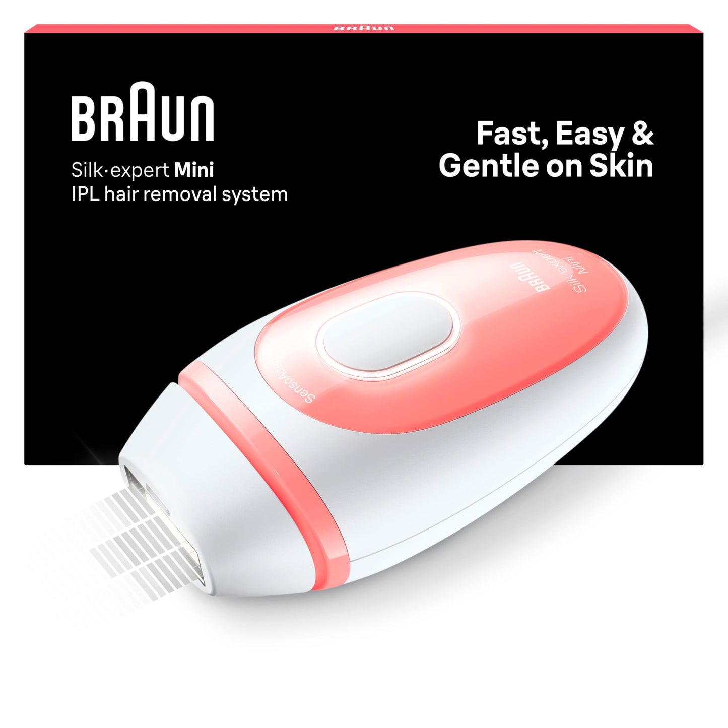 Braun IPL Silk-expert Mini – IPL Haarentfernungsgerät für Frauen, Dauerhafte und Schmerzfreie Haarentfernung – Kompakte Größe für unterwegs – Einfach, sicher und effizient – PL1000, Weiß/Rosa