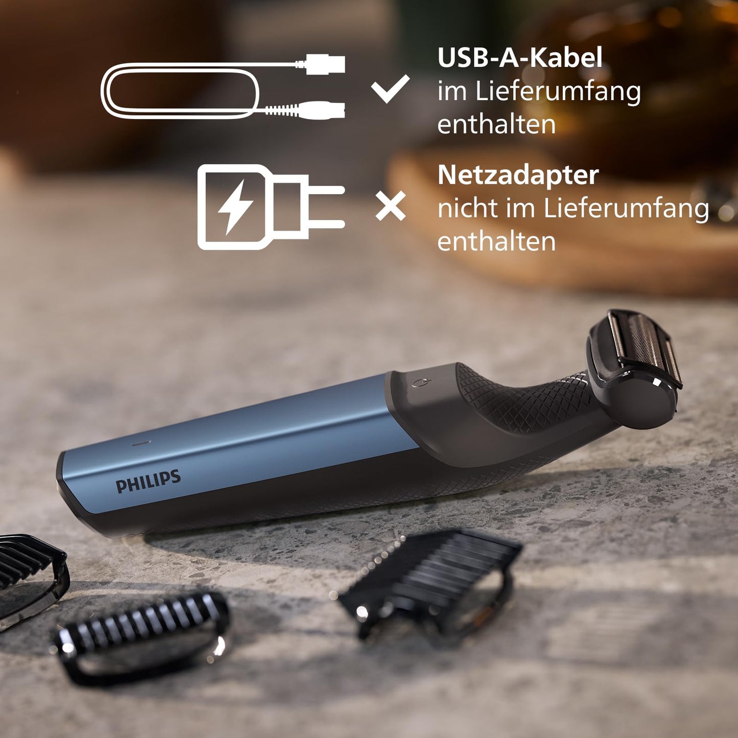 Philips Bodygroom Series 3000 Waterproof Trimmer for Intimate Area and Body, Close and Comfortable Shave, Full Body Care, 60 Minutes Runtime, Model BG3027/03