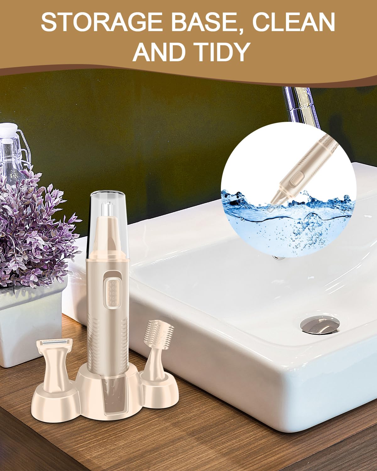 Nasenhaartrimmer, USB Wiederaufladbar Nasenhaarschneider 3 in 1 Set Ohrhaarschneider mit Doppelschneideklingen, Professioneller schmerzfreier Augenbrauen und esichtshaartrimmer für Männer und Frauen