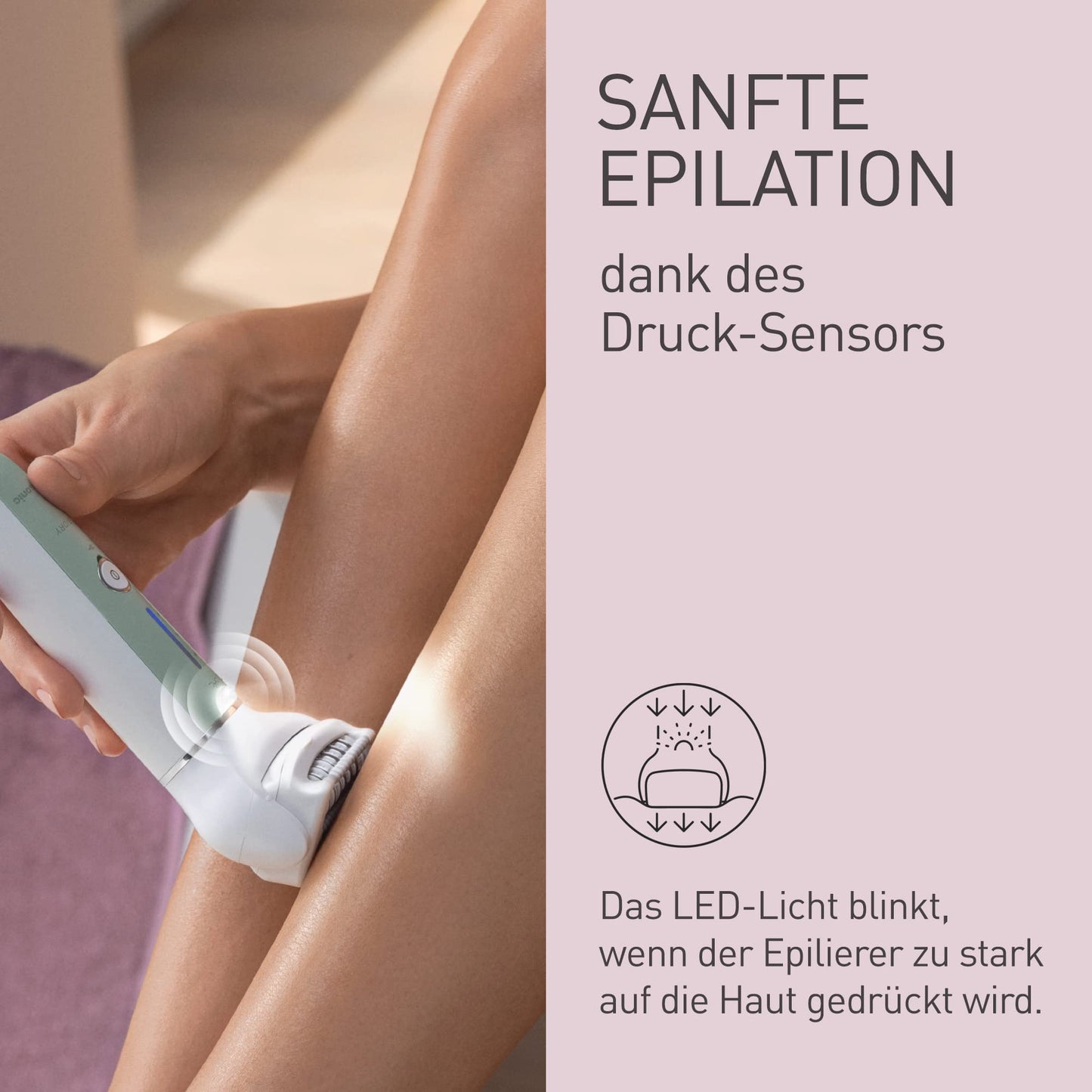 Panasonic ES-EY90-A503 Nass/Trockenepilierer, Dual Disc mit 60 Pinzetten, 90° schwenkbarer Kopf, 3 Geschwindigkeiten & LED-Licht, 30 Min. Betrieb, kabellos, Haarentferner, Scher- und Fußpflegekopf.