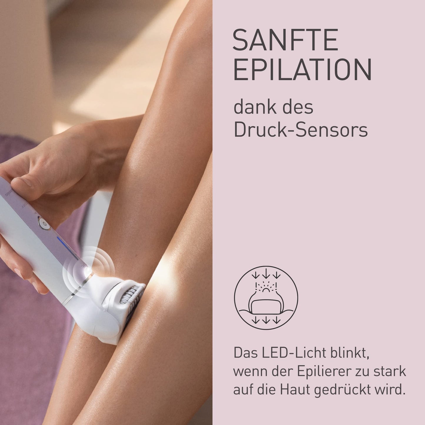 Panasonic ES-EY90-A503 Nass/Trockenepilierer, Dual Disc mit 60 Pinzetten, 90° schwenkbarer Kopf, 3 Geschwindigkeiten & LED-Licht, 30 Min. Betrieb, kabellos, Haarentferner, Scher- und Fußpflegekopf.