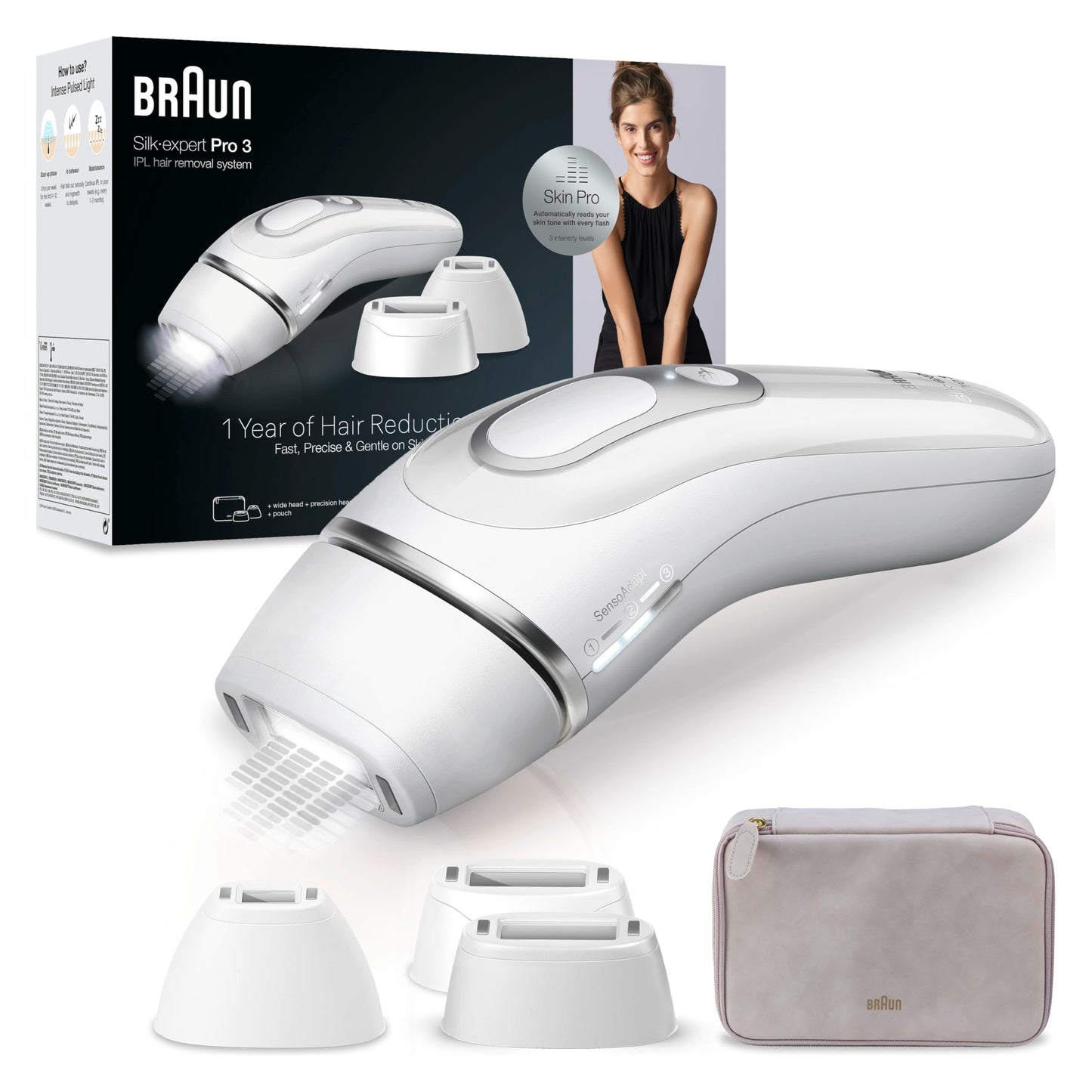 Braun IPL Silk-expert Mini – IPL Haarentfernungsgerät für Frauen, Dauerhafte und Schmerzfreie Haarentfernung – Kompakte Größe für unterwegs – Einfach, sicher und effizient – PL1000, Weiß/Rosa
