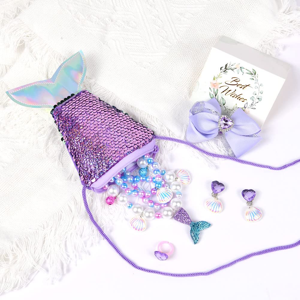 OSDUE Schmuckset Mädchen, Kinderschmuck Enthalten Halskette, Ringe, Armbänder, Ohrring, Schmuck Set Einhorn für Party Dress Up Geschenk