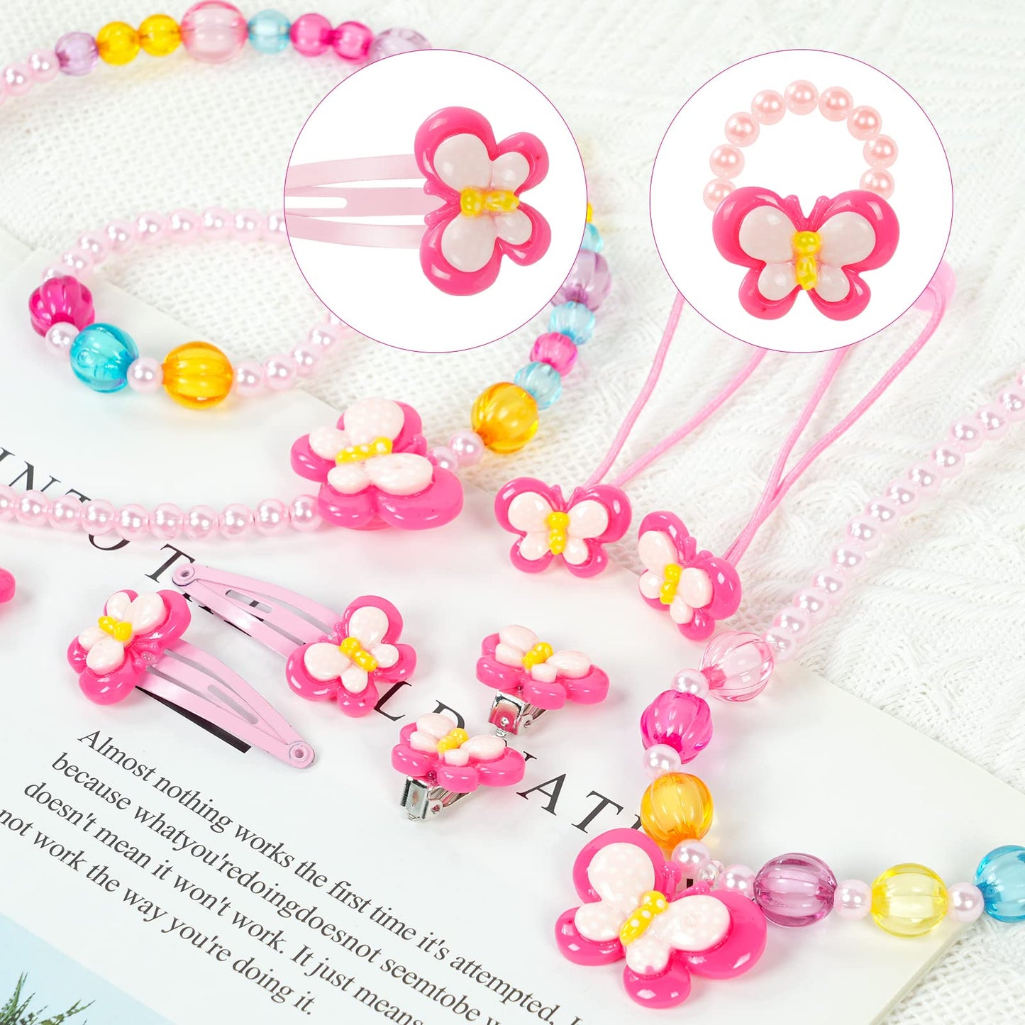 OSDUE Schmuckset Mädchen, Kinderschmuck Enthalten Halskette, Ringe, Armbänder, Ohrring, Schmuck Set Einhorn für Party Dress Up Geschenk