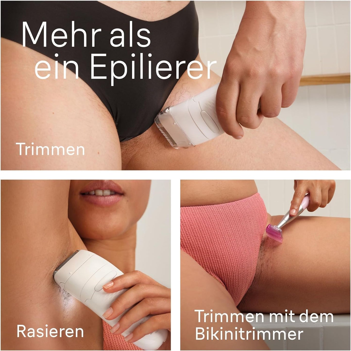Braun Silk-épil 7 7-210 Women's Epilator / Hair Remover for Long-Lasting Hair Removal with Bikini Trimmer (Hair Trimmer Intimate Area), White/Flamingo Pink